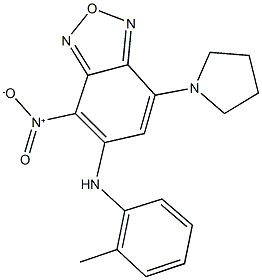 4-nitro-7-(1-pyrrolidinyl)-5-(2-toluidino)-2,1,3-benzoxadiazole 结构式