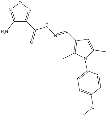 4-amino-N'-{[1-(4-methoxyphenyl)-2,5-dimethyl-1H-pyrrol-3-yl]methylene}-1,2,5-oxadiazole-3-carbohydrazide 结构式