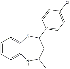 2-(4-chlorophenyl)-4-methyl-2,3,4,5-tetrahydro-1,5-benzothiazepine 结构式