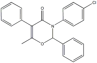 3-(4-chlorophenyl)-6-methyl-2,5-diphenyl-2,3-dihydro-4H-1,3-oxazin-4-one 结构式
