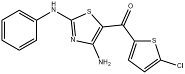 (4-amino-2-anilino-1,3-thiazol-5-yl)(5-chloro-2-thienyl)methanone 结构式