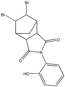 8,9-dibromo-4-(2-hydroxyphenyl)-4-azatricyclo[5.2.1.0~2,6~]decane-3,5-dione 结构式