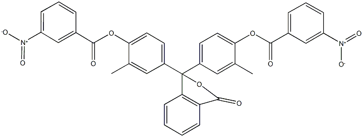4-{1-[4-({3-nitrobenzoyl}oxy)-3-methylphenyl]-3-oxo-1,3-dihydro-2-benzofuran-1-yl}-2-methylphenyl 3-nitrobenzoate 结构式