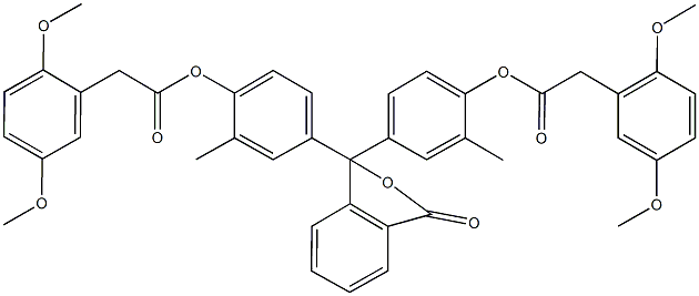 4-[1-(4-{[(2,5-dimethoxyphenyl)acetyl]oxy}-3-methylphenyl)-3-oxo-1,3-dihydro-2-benzofuran-1-yl]-2-methylphenyl (2,5-dimethoxyphenyl)acetate 结构式