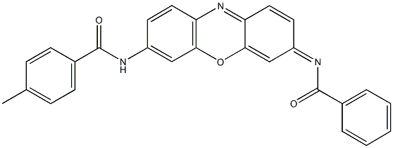 N-[3-(benzoylimino)-3H-phenoxazin-7-yl]-4-methylbenzamide 结构式