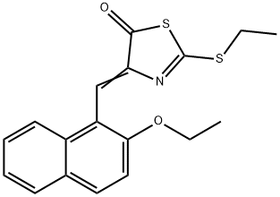 4-[(2-ethoxy-1-naphthyl)methylene]-2-(ethylsulfanyl)-1,3-thiazol-5(4H)-one 结构式