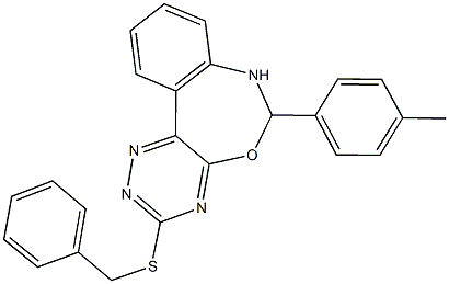 3-(benzylsulfanyl)-6-(4-methylphenyl)-6,7-dihydro[1,2,4]triazino[5,6-d][3,1]benzoxazepine 结构式