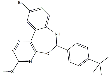10-bromo-6-(4-tert-butylphenyl)-3-(methylsulfanyl)-6,7-dihydro[1,2,4]triazino[5,6-d][3,1]benzoxazepine 结构式