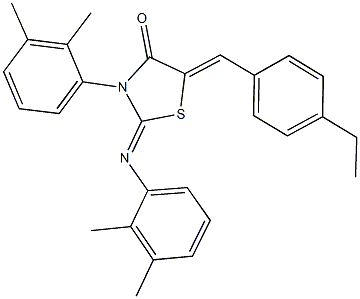 3-(2,3-dimethylphenyl)-2-[(2,3-dimethylphenyl)imino]-5-(4-ethylbenzylidene)-1,3-thiazolidin-4-one 结构式