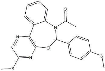 7-acetyl-3-(methylsulfanyl)-6-[4-(methylsulfanyl)phenyl]-6,7-dihydro[1,2,4]triazino[5,6-d][3,1]benzoxazepine 结构式