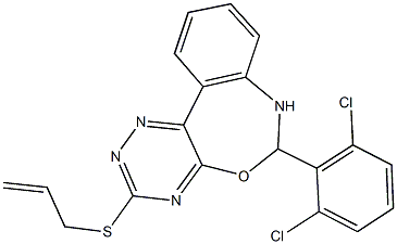 3-(allylsulfanyl)-6-(2,6-dichlorophenyl)-6,7-dihydro[1,2,4]triazino[5,6-d][3,1]benzoxazepine 结构式