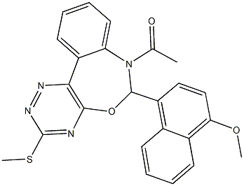 7-acetyl-6-(4-methoxy-1-naphthyl)-3-(methylsulfanyl)-6,7-dihydro[1,2,4]triazino[5,6-d][3,1]benzoxazepine 结构式