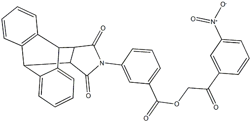 2-{3-nitrophenyl}-2-oxoethyl 3-(16,18-dioxo-17-azapentacyclo[6.6.5.0~2,7~.0~9,14~.0~15,19~]nonadeca-2,4,6,9,11,13-hexaen-17-yl)benzoate 结构式