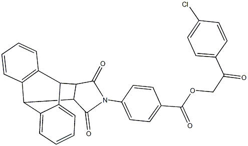 2-(4-chlorophenyl)-2-oxoethyl 4-(16,18-dioxo-17-azapentacyclo[6.6.5.0~2,7~.0~9,14~.0~15,19~]nonadeca-2,4,6,9,11,13-hexaen-17-yl)benzoate 结构式