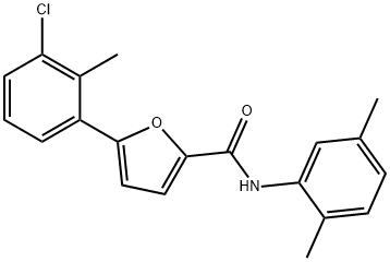 5-(3-chloro-2-methylphenyl)-N-(2,5-dimethylphenyl)-2-furamide 结构式