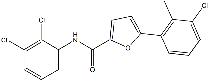 5-(3-chloro-2-methylphenyl)-N-(2,3-dichlorophenyl)-2-furamide 结构式