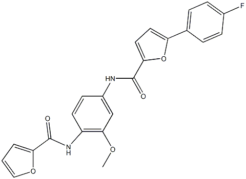 5-(4-fluorophenyl)-N-[4-(2-furoylamino)-3-methoxyphenyl]-2-furamide 结构式