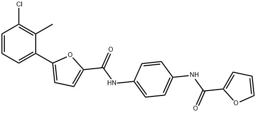 5-(3-chloro-2-methylphenyl)-N-[4-(2-furoylamino)phenyl]-2-furamide 结构式