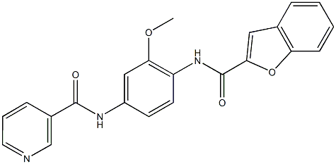 N-{4-[(1-benzofuran-2-ylcarbonyl)amino]-3-methoxyphenyl}nicotinamide 结构式