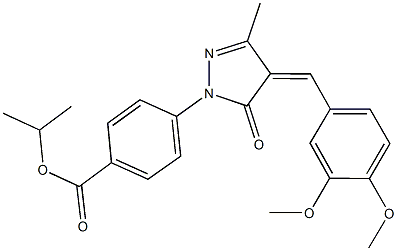 isopropyl 4-[4-(3,4-dimethoxybenzylidene)-3-methyl-5-oxo-4,5-dihydro-1H-pyrazol-1-yl]benzoate 结构式