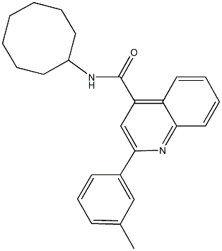 N-cyclooctyl-2-(3-methylphenyl)-4-quinolinecarboxamide 结构式