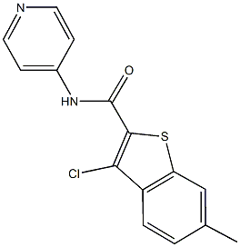 3-chloro-6-methyl-N-(4-pyridinyl)-1-benzothiophene-2-carboxamide 结构式