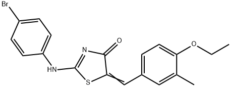 2-[(4-bromophenyl)imino]-5-(4-ethoxy-3-methylbenzylidene)-1,3-thiazolidin-4-one 结构式