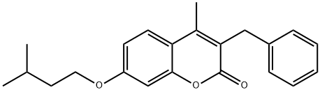 3-benzyl-7-(isopentyloxy)-4-methyl-2H-chromen-2-one 结构式