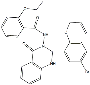 N-(2-[2-(allyloxy)-5-bromophenyl]-4-oxo-1,4-dihydro-3(2H)-quinazolinyl)-2-ethoxybenzamide 结构式