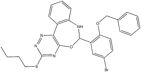6-[2-(benzyloxy)-5-bromophenyl]-3-(butylsulfanyl)-6,7-dihydro[1,2,4]triazino[5,6-d][3,1]benzoxazepine 结构式