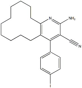 2-amino-4-(4-iodophenyl)-5,6,7,8,9,10,11,12,13,14-decahydrocyclododeca[b]pyridine-3-carbonitrile 结构式