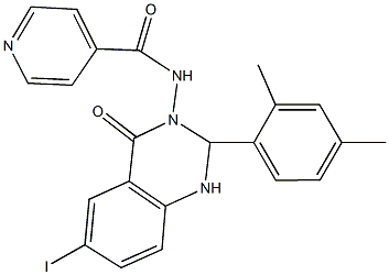 N-(2-(2,4-dimethylphenyl)-6-iodo-4-oxo-1,4-dihydro-3(2H)-quinazolinyl)isonicotinamide 结构式