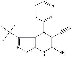 6-amino-3-(tert-butyl)-4-(3-pyridinyl)-4,7-dihydroisoxazolo[5,4-b]pyridine-5-carbonitrile 结构式