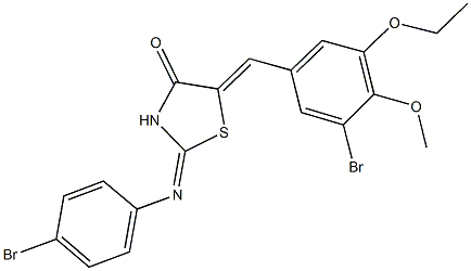 5-(3-bromo-5-ethoxy-4-methoxybenzylidene)-2-[(4-bromophenyl)imino]-1,3-thiazolidin-4-one 结构式