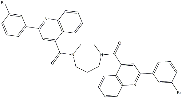 2-(3-bromophenyl)-4-[(4-{[2-(3-bromophenyl)-4-quinolinyl]carbonyl}-1,4-diazepan-1-yl)carbonyl]quinoline 结构式