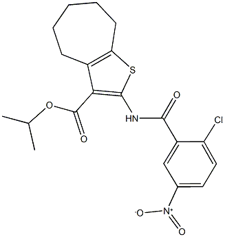 isopropyl 2-({2-chloro-5-nitrobenzoyl}amino)-5,6,7,8-tetrahydro-4H-cyclohepta[b]thiophene-3-carboxylate 结构式