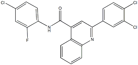 N-(4-chloro-2-fluorophenyl)-2-(3,4-dichlorophenyl)-4-quinolinecarboxamide 结构式