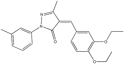 4-(3,4-diethoxybenzylidene)-5-methyl-2-(3-methylphenyl)-2,4-dihydro-3H-pyrazol-3-one 结构式