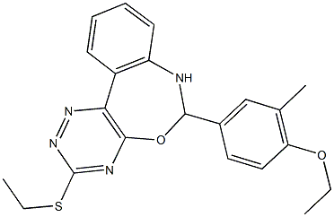 ethyl 4-[3-(ethylsulfanyl)-6,7-dihydro[1,2,4]triazino[5,6-d][3,1]benzoxazepin-6-yl]-2-methylphenyl ether 结构式