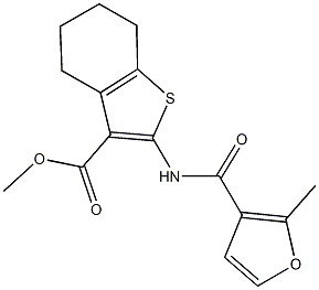 methyl 2-[(2-methyl-3-furoyl)amino]-4,5,6,7-tetrahydro-1-benzothiophene-3-carboxylate 结构式