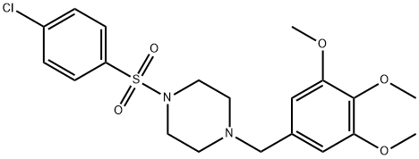 1-[(4-chlorophenyl)sulfonyl]-4-(3,4,5-trimethoxybenzyl)piperazine 结构式