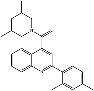 2-(2,4-dimethylphenyl)-4-[(3,5-dimethyl-1-piperidinyl)carbonyl]quinoline 结构式