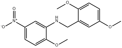 N-(2,5-dimethoxybenzyl)-2-methoxy-5-nitroaniline 结构式
