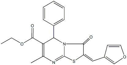 ethyl 2-(3-furylmethylene)-7-methyl-3-oxo-5-phenyl-2,3-dihydro-5H-[1,3]thiazolo[3,2-a]pyrimidine-6-carboxylate 结构式