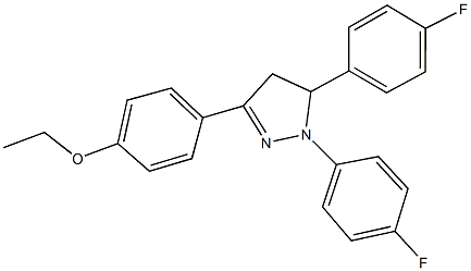 4-[1,5-bis(4-fluorophenyl)-4,5-dihydro-1H-pyrazol-3-yl]phenyl ethyl ether 结构式