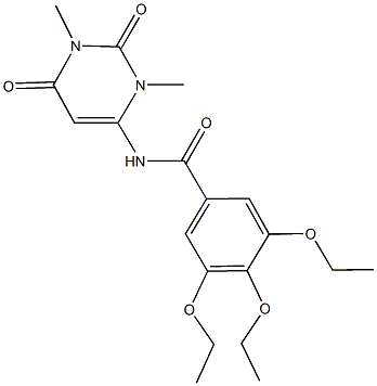 N-(1,3-dimethyl-2,6-dioxo-1,2,3,6-tetrahydro-4-pyrimidinyl)-3,4,5-triethoxybenzamide 结构式