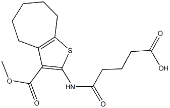 5-{[3-(methoxycarbonyl)-5,6,7,8-tetrahydro-4H-cyclohepta[b]thien-2-yl]amino}-5-oxopentanoic acid 结构式