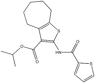 isopropyl 2-[(2-thienylcarbonyl)amino]-5,6,7,8-tetrahydro-4H-cyclohepta[b]thiophene-3-carboxylate 结构式