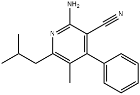 2-amino-6-isobutyl-5-methyl-4-phenylnicotinonitrile 结构式