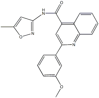 2-(3-methoxyphenyl)-N-(5-methyl-3-isoxazolyl)-4-quinolinecarboxamide 结构式